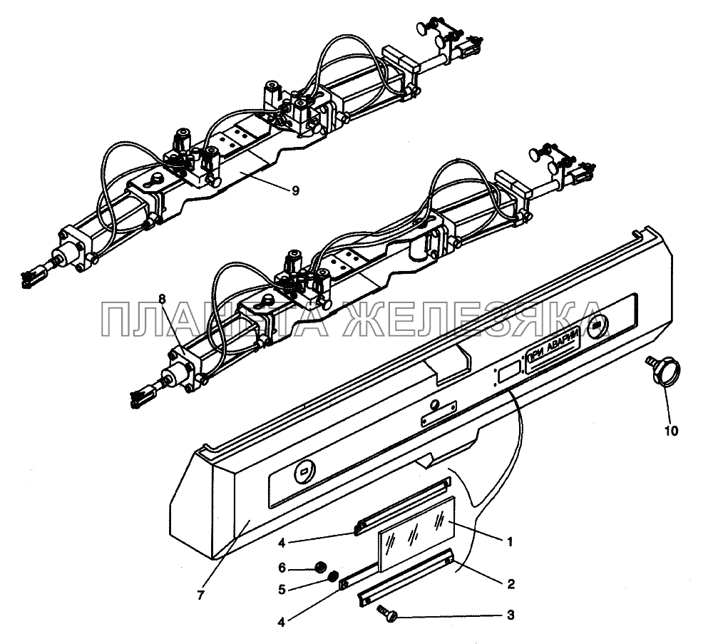 Механизм привода дверей и крышка кожуха дверных механизмов ЛиАЗ-5256, 6212 (2006)